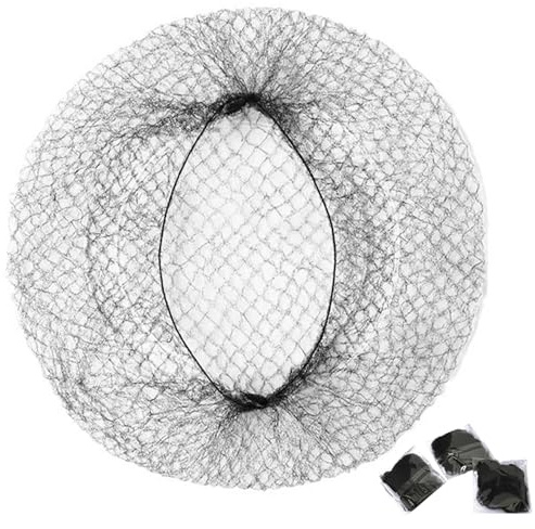 Haarnetz 100pcs 24 Zoll dehnbar unsichtbares Haarnetze für Frauen, Männer und Kinder schwarzes Mesh Haarnetz für Haarbrötchen, Schlafen und Küchenfutter, Haarnetze Food Service