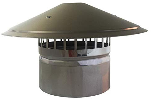 Protector de chimenea de acero inoxidable, impermeable, redondo, para estufas de leña, chimeneas, rejillas de ventilación de humo, GINOLEI (tamaño: 150 mm)