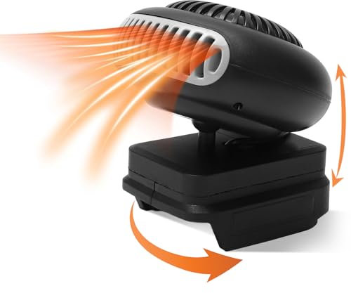 Small Space Heater, 170W 2 Gears 18V Battery Powered Heater, Electric Heater, Portable Battery Heater for BL1815 BL1820 BL1530 BL1840 BL1850 BL1860