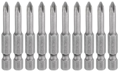 QUARKZMAN 10Pz #1 Punte Cacciavite Phillips PH1 1/4 Gambo Esagonale 2 (50mm) Lungo Acciaio S2 Magnetiche Inserti per Avvitatore per Cacciavite Elettrico Punte Trapano 0.177 (4.5mm) Asta