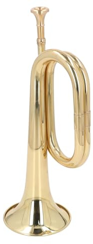 Kavallerie-Trompeten-Set, C-Tasten-Trompete, Musiktrompete mit Mundstück, 11 Cm Durchmesser, 34 Cm Höhe, Golden