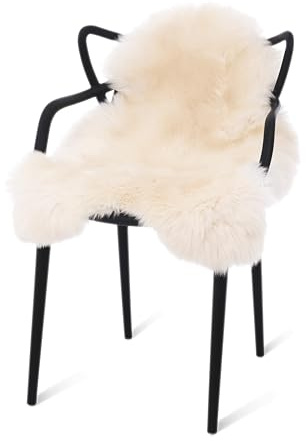 Decorating Sheepskins Peau de mouton australian de qualité supérieure - Blanc - 100 x 60 cm - 4-6 cm - Laine - Pour chaise - Sans odeur - Tapis en peau d'agneau véritable - Pour canapé - Peau de