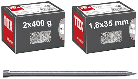 TOX 2 2er Set Nails 063100203 Drahtstifte, Silber, 1,8x35 mm