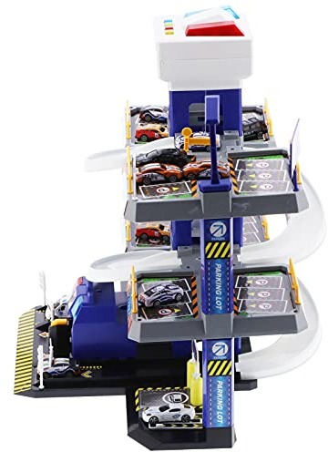 Akozon Akozon DIY Car Garage Parking Lot Set for Kids - Interactive Assembly Tracks Car Toy with Music, Lights, and Ramps – Fun Toddler Parking Accessory for Children Ages 3+