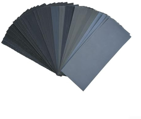 Juego de hojas de papel de lija profesional, 100 piezas en grano 80 5000 para aplicaciones de madera, metal y plástico