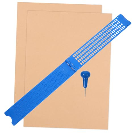 WEKAMOS Lavagna Braille Stilo Kit 27 Righe 30 Celle in Plastica Riutilizzabile Leggera e Portatile per Scrittura Braille Non Vedenti 3 Fogli di Esercizio per Apprendimento e Pratica