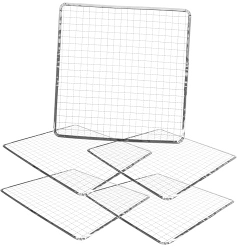 BESTonZON 5 Pezzi Rete per Barbecue Quadrata USA e Getta per Braciere Antiaderente e Resistente per Campeggio Picnic e Feste all Aperto Adatta Fuochi da Campo