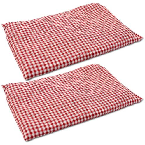 com-four® 2x Kirschkernkissen für Mikrowelle - 26 x 19,5 cm Wärmekissen für Nacken und Schulter - Körnerkissen im Baumwollstoff zur Wärmetherapie (2 Stück)