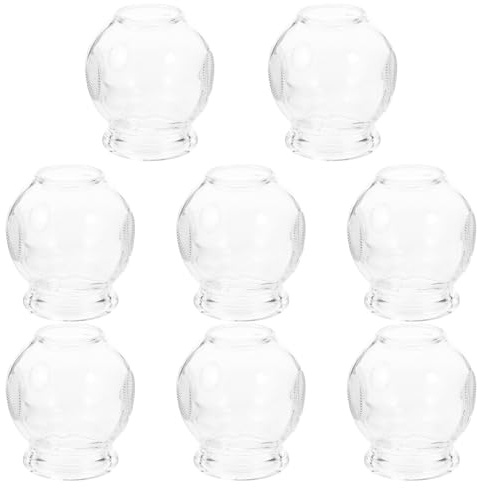 WATIIFUFU Lot de 8 Ventouses en Verre Épaissi pour Thérapie par Ventouses Tasse de Massage Chinoise Usage Domestique Soulagement Musculaire et Acupuncture Outil Professionnel