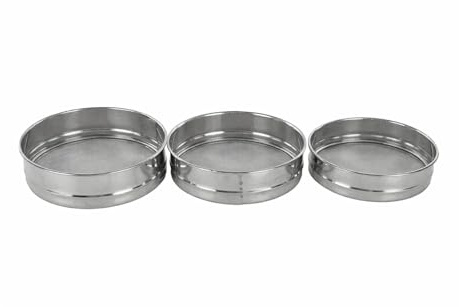 PNJB Flour Sieve Set, Stainless Steel, Fine Mesh, Kitchen Sifter for Flour, Baking Powder, Sugar, Cocoa & Dry Ingredients, Metal Strainer for Baking, Cooking & Food Preparation,16/19/20 cm