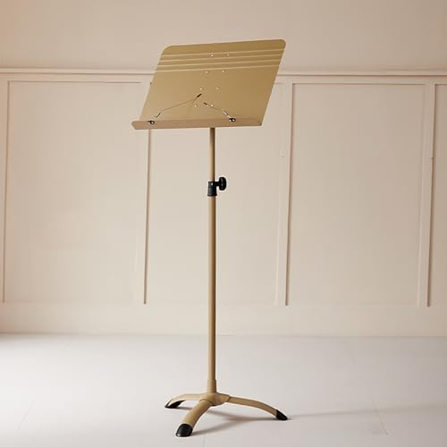 DJVHSRI Portable Metal Podium Stand Adjustable Lectern with Reading Platform Perfect for Church Office School Home Restaurant – Black Conference Display Stand,Gold