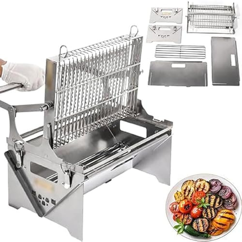 Griglia per Barbecue Girevole a 360°, griglia a Carbone Portatile, Design Rimovibile e Regolabile in 3 Posizioni per Picnic all'aperto e Feste in Giardino