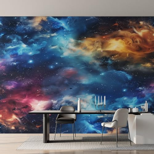 Genérico Papel Pintado Nebulosa, Papel Pintado pared Dormitorio Espacio Exterior Fantástico, Decoracion pared Salon, Fotomurales Tejido no Tejido, 250 x 175 cm K-MZ&14
