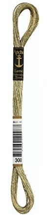 Anchor 4180000-00300 Stickgarne, 65% Viskose, 35% MetallisedPolyester, gold, 10m, 4 Gramm