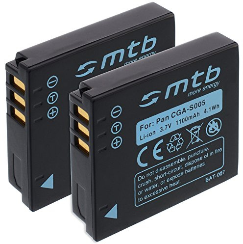 2X Batería Compatible con Panasonic CGA-S005, Compatible con Lumix DMC-FX10, FX50, FX100, FX150