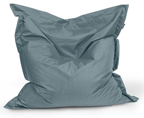 BuBiBag Sitzsack - rechteckiges Bodenkissen - 180x145 cm in 32 versch. Farben - Beanbag für Indoor und Outdoor (anthrazit)