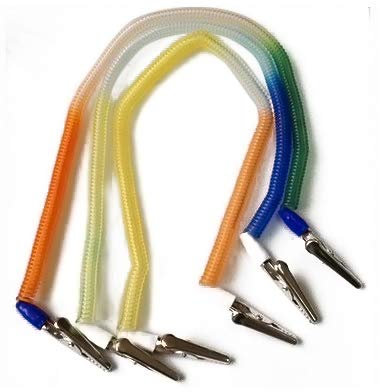 BONEW Lätzchenklammern, Ketten und Serviettenhalter, flexible Spule, Kunststoff, bunt, 5 Stück