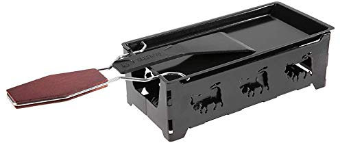 Luz de Vela Portátil Raclette de Queso Antiadherente Bandeja para Hornear Bandeja para Hornear Juego de Estufa Acero Al Carbono Cocina para el Hogar Herramienta para Asar con Mango de Madera