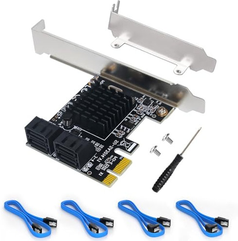 Ubit Expansion Card,PCIe 2.0 X1 to SATA III 4 Ports Adapter Card for IPFS Mining and Adding SATA 3.0 Devices,Hard Disk Expansion Card, SATA 6GB Interface Riser Card for Desktop PC.