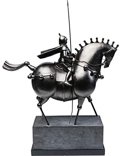Kare Design Deko Figur Black Knight, Schwarz, Ritter, Handgefertigt, Accessoires, Dekoration, Deko Skulptur, Deko für Regale und Sideboards, Wohnzimmer, 70x54x20 cm (H/B/T)