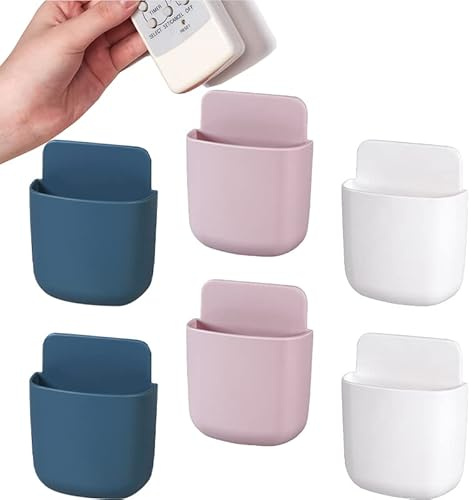 Rifrpha 6 Piezas Soporte de Pared Control Remoto Organizador Mando a Distancia Estante de Almacenamiento de Control Remoto Peças Suporte Para Controlo Remoto Para Cepillos de Dientes, Teléfonos Móvile