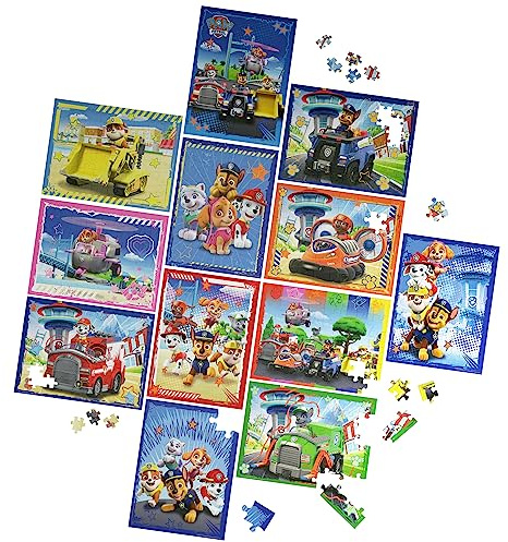 PAW Patrol 12-Puzzle Pack 24 Teile 48 Teile 100 Teile Kinder Puzzles Chase Marshall Skye Everest Rubble Zuma Rocky, für Vorschüler ab 4 Jahren