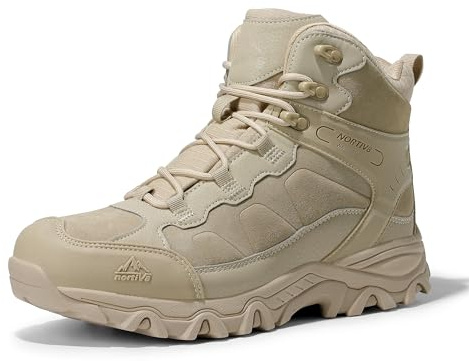 NORTIV 8 Men's Waterproof Hiking Boots Outdoor Mid Trekking Lightweight Mountaineering Shoes Paladin,Size 11,Sand,JS19004M