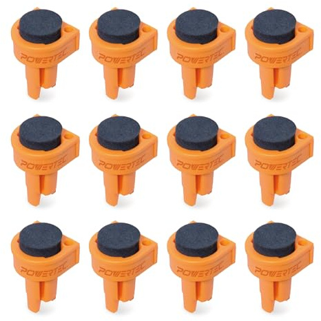 POWERTEC 12PCs Bench Dogs for 3/4 Dog Hole, Nylon Bench Dog w/EVA Insert, Woodworking Tool for Work Bench, MFT Table, Portable Workbench w/Dog Holes, Tools for Woodworking & DIY Projects (71188-P3)