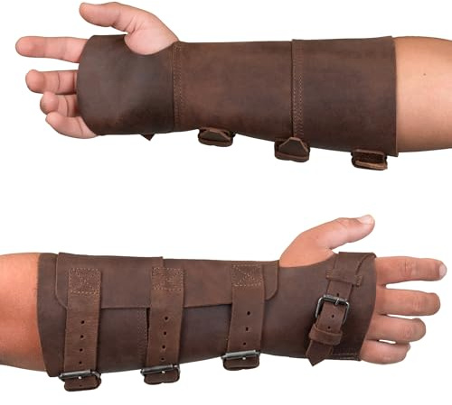 Valhalla Gear, Welding Glove, Forearm Protector with Buckle Closure, Work Glove, Full Grain Leather, Handmade Blacksmith Accessories, Bourbon Brown
