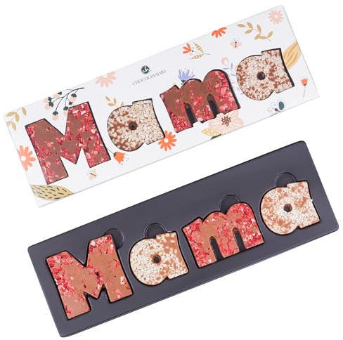CHOCOLISSIMO - Geschenk Mama - Muttertag Süßigkeiten - Schokolade Geschenk für Mutter - Schoko Buchstaben Vollmilch aus belgischer Schokolade - Geschenkidee Geburtstag Mutti