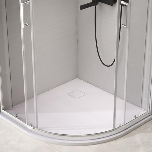 EMKE Piatto doccia 90 x 90 cm, piatto doccia 90 x 90 cm, piatto doccia piatto piatto piatto doccia, antiscivolo, ritagliabile, bianco