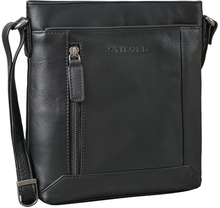 STILORD Helene Umhängetasche Damen Leder Kleine Handtasche Frauen Tasche Schultertasche Echtleder Damenhandtasche Vintage Ledertasche Farbe:schwarz