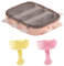 1 molde de helado, 2 cuencos protectores, molde de helado con mango y tapa, molde de silicona con diseño de animales