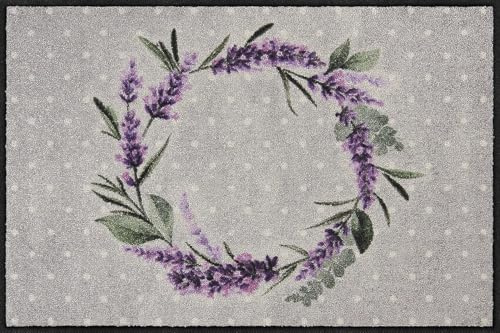 Salonloewe Fussmatte Lavender Wreath I Schmutzfangmatte & Fußabtreter für Innen 50 x 75 cm