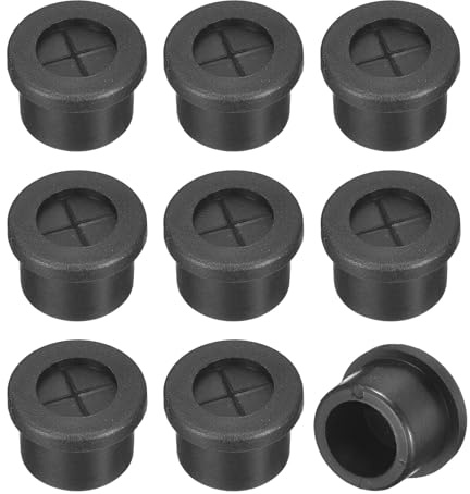 QUARKZMAN 12pz Passacavo per Scrivania, 9/16 Pollici (14mm) Passacavo in Gomma Flessibile Copertura Foro Filo per Organizzatore Cavi Scrivania Computer, Nero