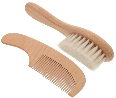 Hohopeti Set la Cura del Ragazzo Ragazza Spazzola in Legno, Setole Morbide e Pulizia Delicata del Cuoio Capelluto, per Ragazzo Ragazza