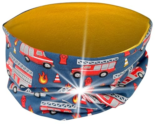 HECKBO 360° Reflektor Kinder Loop Schal - Jersey innen für Übergangszeit - Feuerwehr