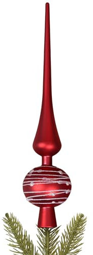 Puntale, cima dell'albero di Natale opaco 35 cm (Rosso)