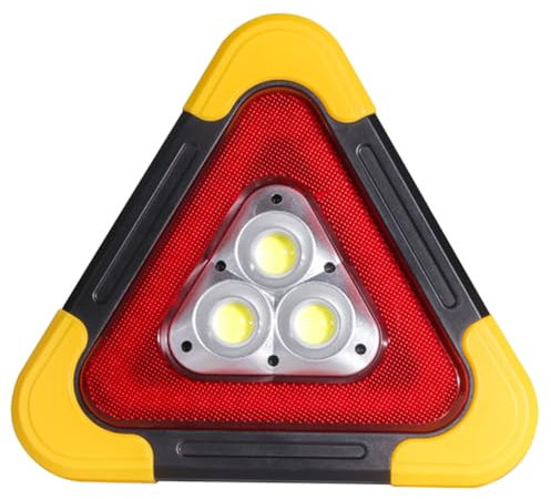 PAMINGONO Triangle Lumineux D'avertissement Grand Format Lampe Led Rechargeable, Panneau Lumineux Triangulaire Pour Voiture, Projecteur De Travail Portable, Utilisation En Urgence Et Sécurité Routière
