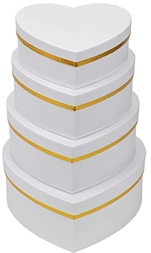 4er-Set Geschenkbox Herzform Aufbewahrungsbox mit Deckel Geschenkschachtel Karton Blumenbox Ordnungsboxen Geschenkbox Karton Schmuckschachtel Geschenkbox Geburtstag muttertagsgeschenk