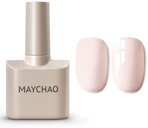 MAYCHAO 15ML Gel Nail Polish, White Wedding Light Pink Gel Polish, Soak Off UV LED Nail Varnish Nail Art Starter Manicure Salon DIY at Home, 0.5 OZ