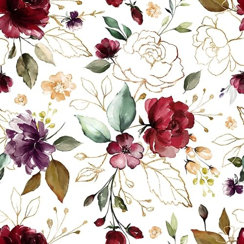 20 Servietten Blumen, goldene Blüten und Blätter, rote Rosen, Eukalyptusblätter, Hochzeit, Geburtstagsfeiern, Gartenpartys, Tischdeko, Decoupage, Serviettentechnik, 25x25cm