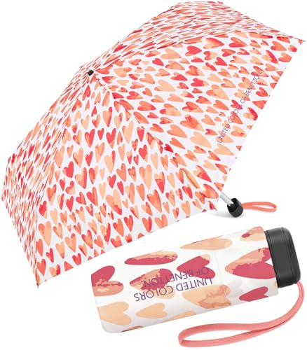 Benetton Taschenschirm Ultra Mini Flat Aquarell Hearts - pink