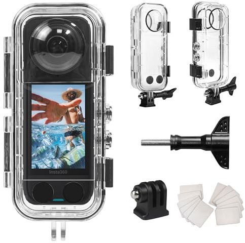 FitStill Wasserdichtes Gehäuse für Insta 360 X4 Wasserdichtigkeit 40M HD Optical Glass Lens X4 Tauchgehäuse Unterwasserfotografie Rundumschutz Kompression, X4 Zubehör