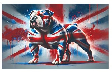 Bandiere Da Giardino Per Esterni,150 x 90 centimetri Ornamento Artistico Per Tutte Le Tempi | Bandiera Da Giardino Esterno A Tema Bulldog | Per Prato Il Portico La Casa Di Fronte L L Evento