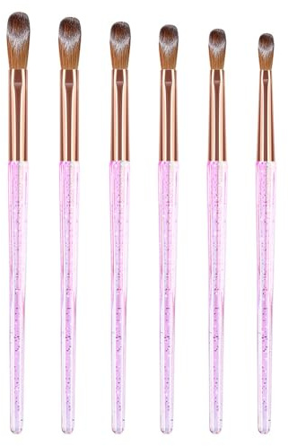 6 Pcs Acrylic Nail Brush Set,Acrylic Brush,Multi-Functional Nail Brushes | for Acrylics Powder Nails Art Extension and 3D Carving,DIY Home Salon Manicure Art Manicure Tool