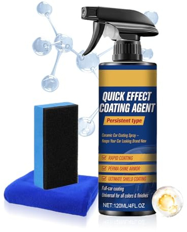 Spray per rivestimento auto – Applicazione rapida di smalto, potenziatore di brillantezza, strato protettivo per vernice, formula a lucentezza rapida, cura 'auto multimodello | Agente di rivestime