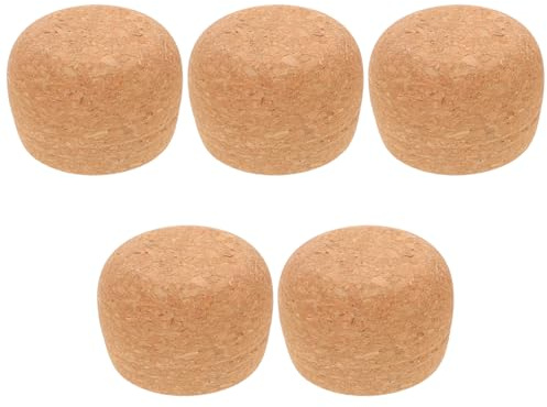 Didiseaon 5 Pièces Bouchons Liège Bois pour Bouteilles Petites Bouchons Étanches pour Boissons Scellage Fiable pour Carafes et Bocaux