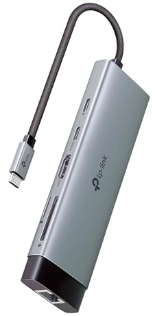 TP-Link USB C Hub 9-in-1 Multiport Adapter UH9120C | 4K@60Hz HDMI, 1×1G ethernet, SD & microSD, 100W Power Delivery, 1×USB-C + 3×USB-A Data Ports | 5Gbps High-Speed Splitter for MacBook & More