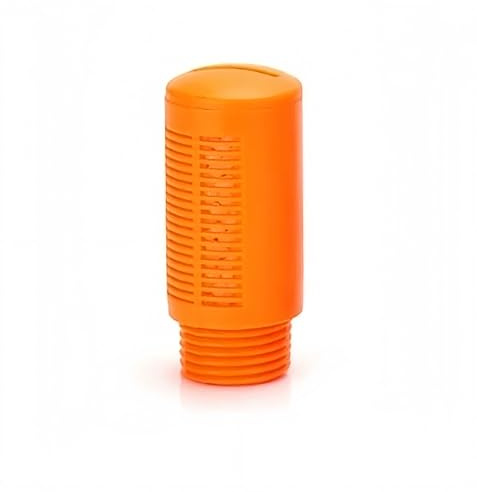 1 Stück Luftreduzierstück aus Kunststoff, Auspuffschalldämpfer, pneumatisch, 1/8, 1/4, 3/8, 1/2 Zoll Außengewinde, Geräuschdämpfungsfilter, Rutschsicherung for Nebelpumpe(Orange,1/2)